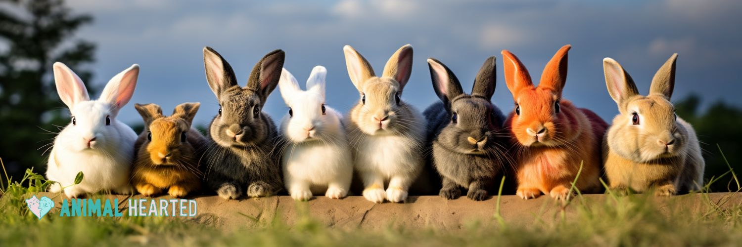 group of bunnies lined up