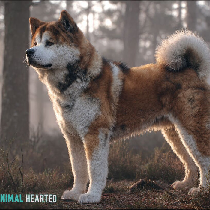 Akita Inu standing proudly, one of the oldest dog breeds