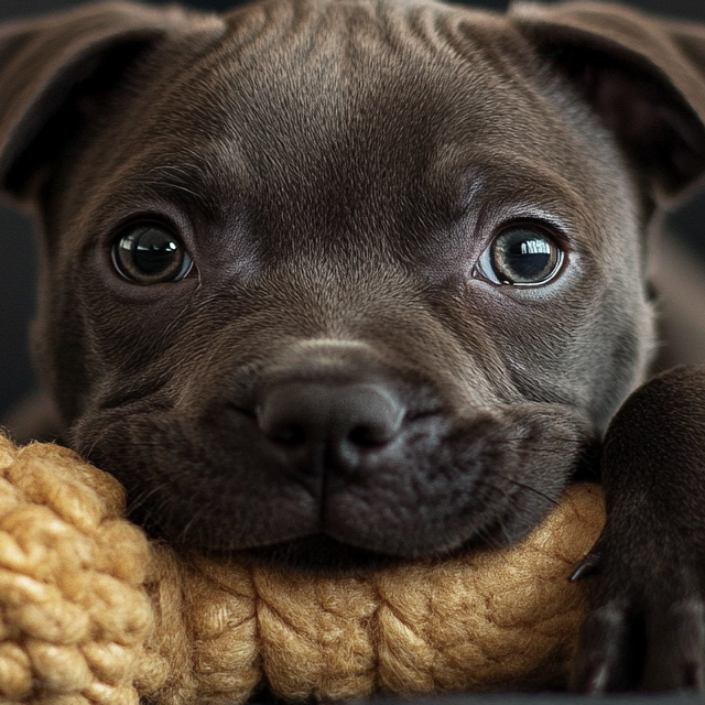 A dog with a tough chew toy