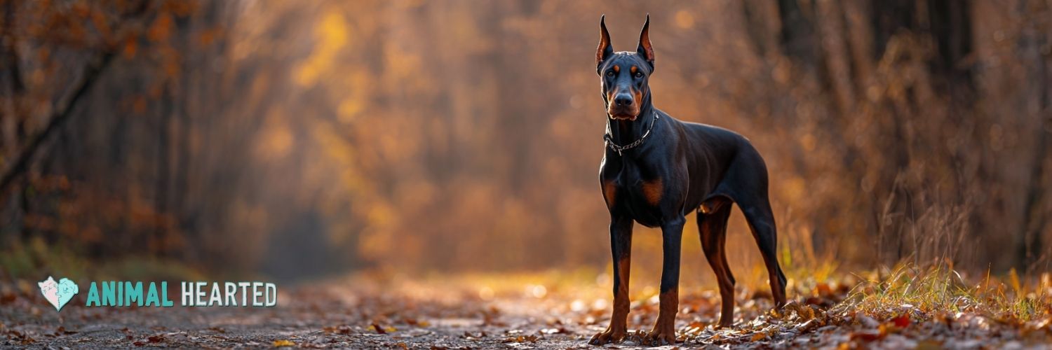 a doberman pincsher dog posing for the camera