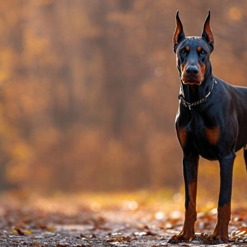 a doberman pincsher dog posing for the camera