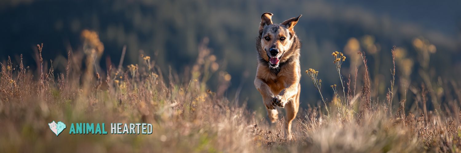 Active dog running through meadow demonstrating importance of daily exercise