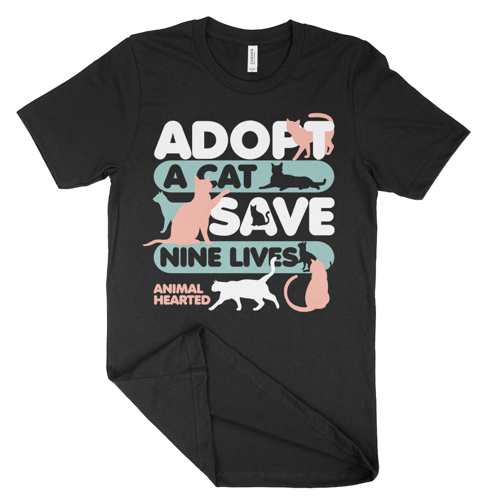 Adopt A Cat Save Nine Lives Shirt | Animal Hearted Apparel