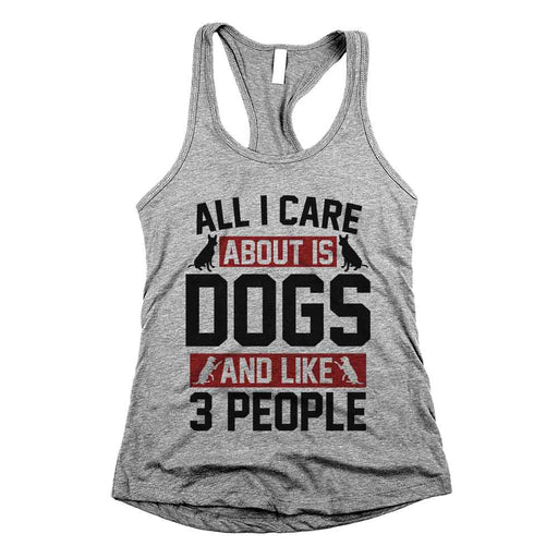 All I Care About Is Dogs Womens Racerback Grey
