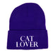 Purple Cat Lover Beanie/Hat