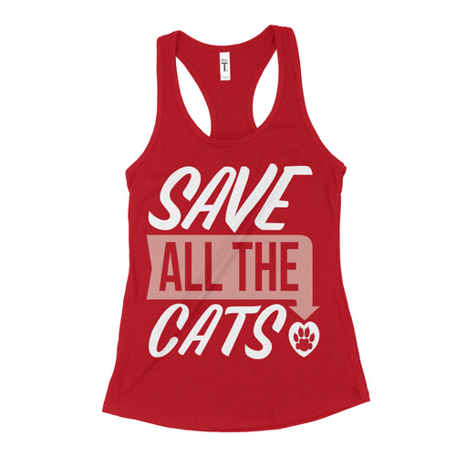 Save All The Cats Womens Rescue Tank