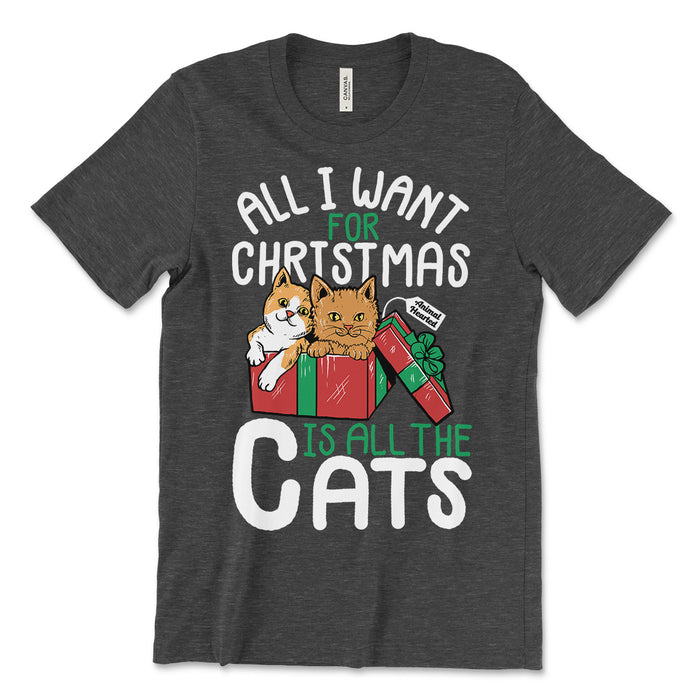 All I Want For Christmas Is All The Cats Tee Shirt