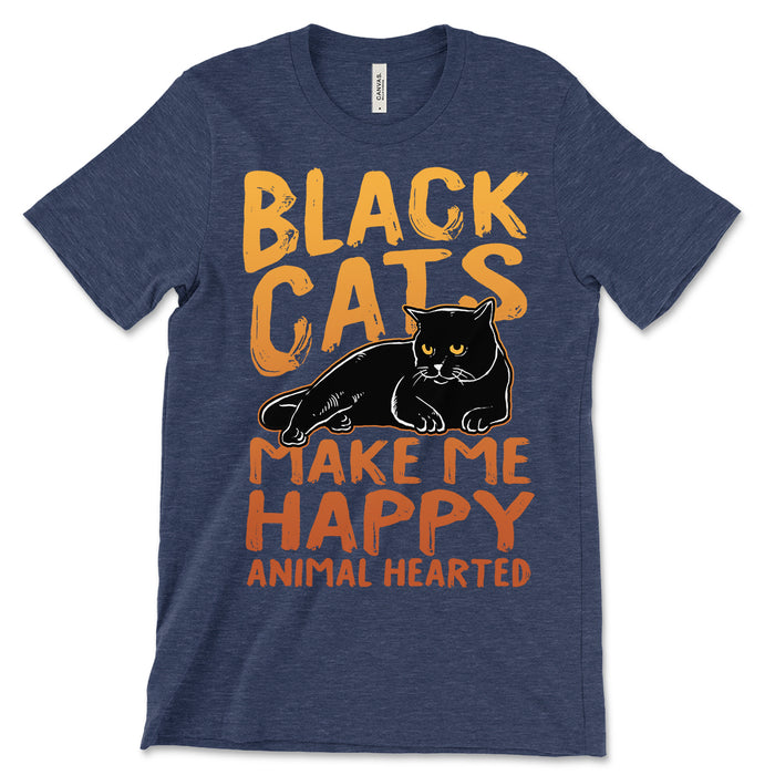 Black Cats Make Me Happy Tee Shirt