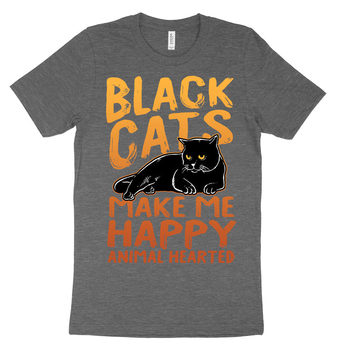 Black Cats Make Me Happy Shirt | Animal Hearted Apparel