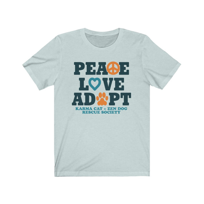 Peace Love Adopt Karma Cat Zen Dog Rescue Society Shirt