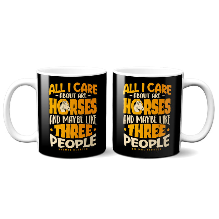 Horses And 3 People Coffee Mug