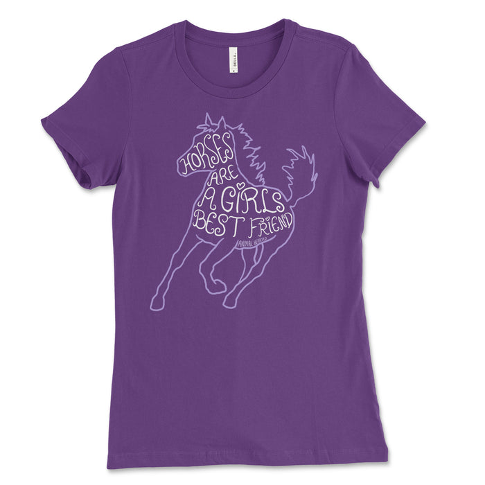 Horses Are A Girls Best Friend Womens Tee Shirt