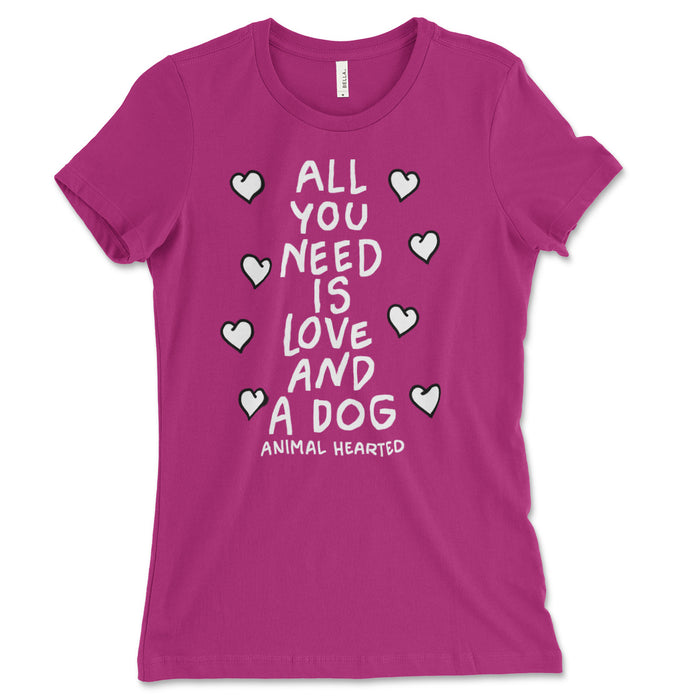 Love And A Dog Women's Tee Shirt