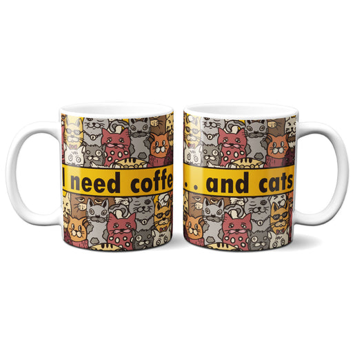I Need Coffee and Cats mug