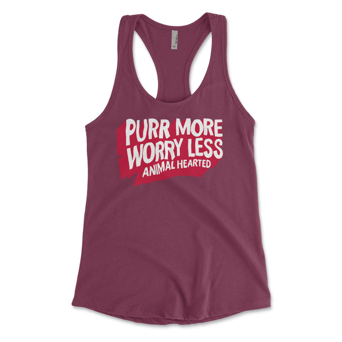 Purr More Worry Less Womens Tank Tops